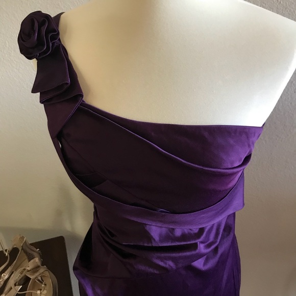 One shoulder purple cocktail dress - Picture 2 of 2